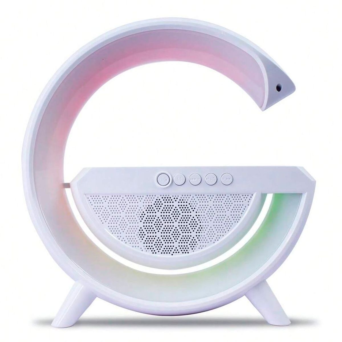 GENERICO - Cargador Inalambrico Con Fomra de G con Luces RGB y Parlante Radio