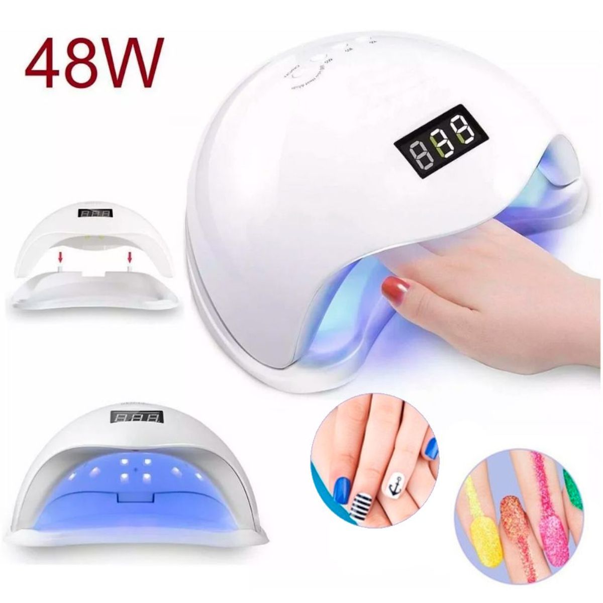 GENERICO - Lampara Secadora Manicure Led Uv Profesional De Uñas 48w