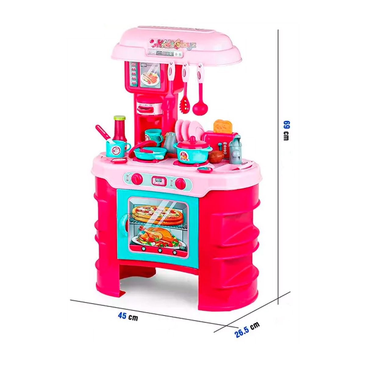 GENERICO - Set de Cocina Juguete Little Chef Musical Rosado 35 Piezas