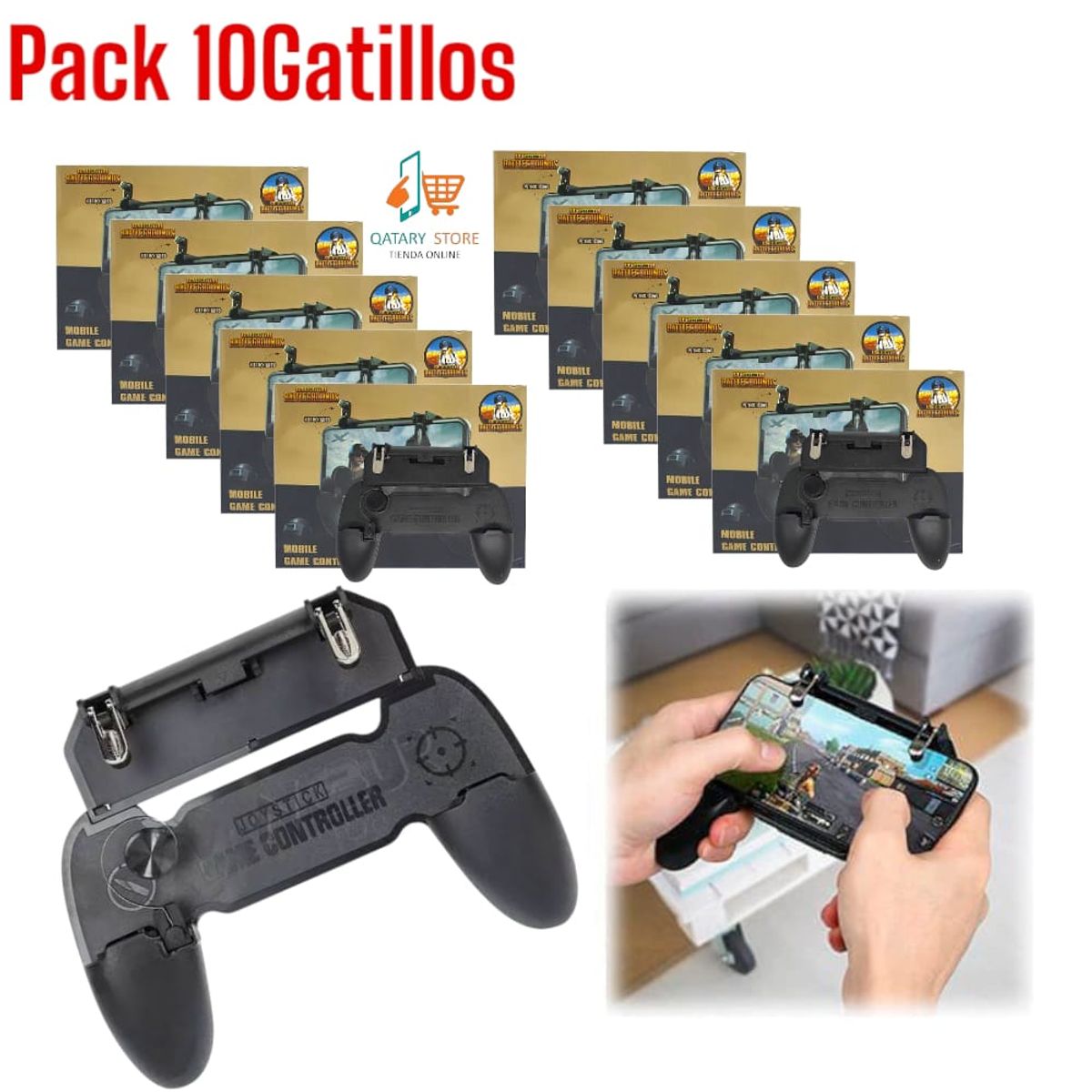 OEM - PACK 10Mandos Gatillos Fuego Gamepad Grip L1 R1 Pubg Fornite Free Fire
