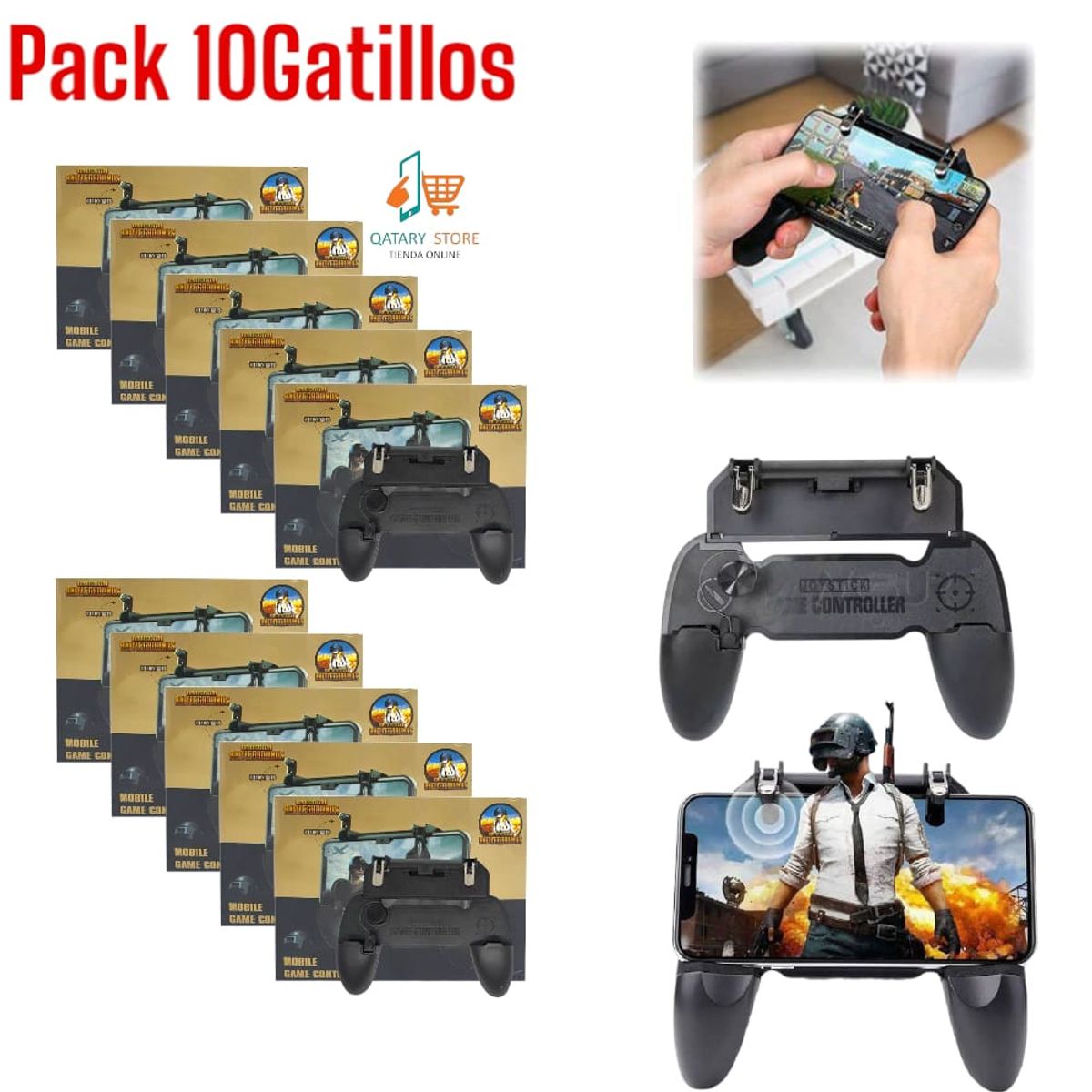 OEM - PACK 10Mandos Gatillos Fuego Gamepad Grip L1 R1 Pubg Fornite Free Fire