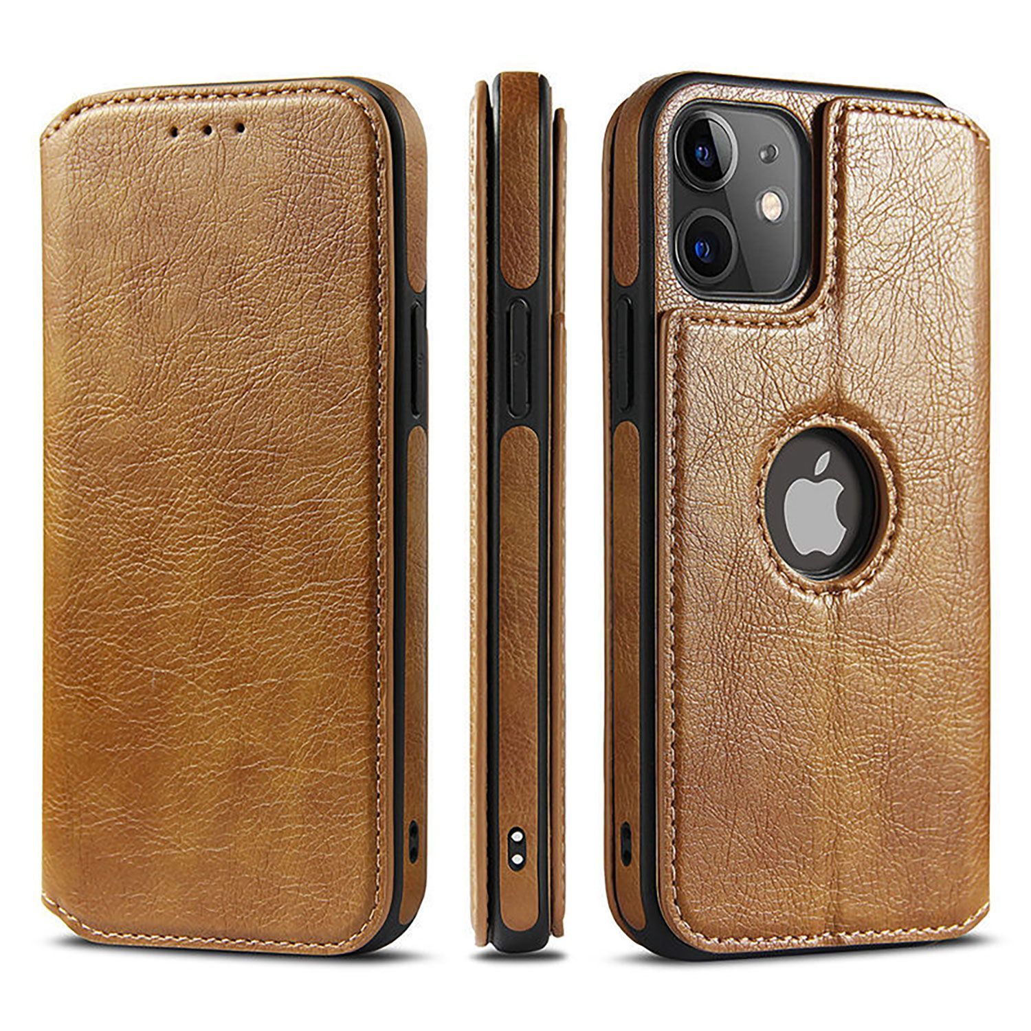 Funda De Cuero Con Soporte Para Xiaomi 15T Pro 5G | RFID, Portatarjetas, Carga Inalámbrica, Color Marrón