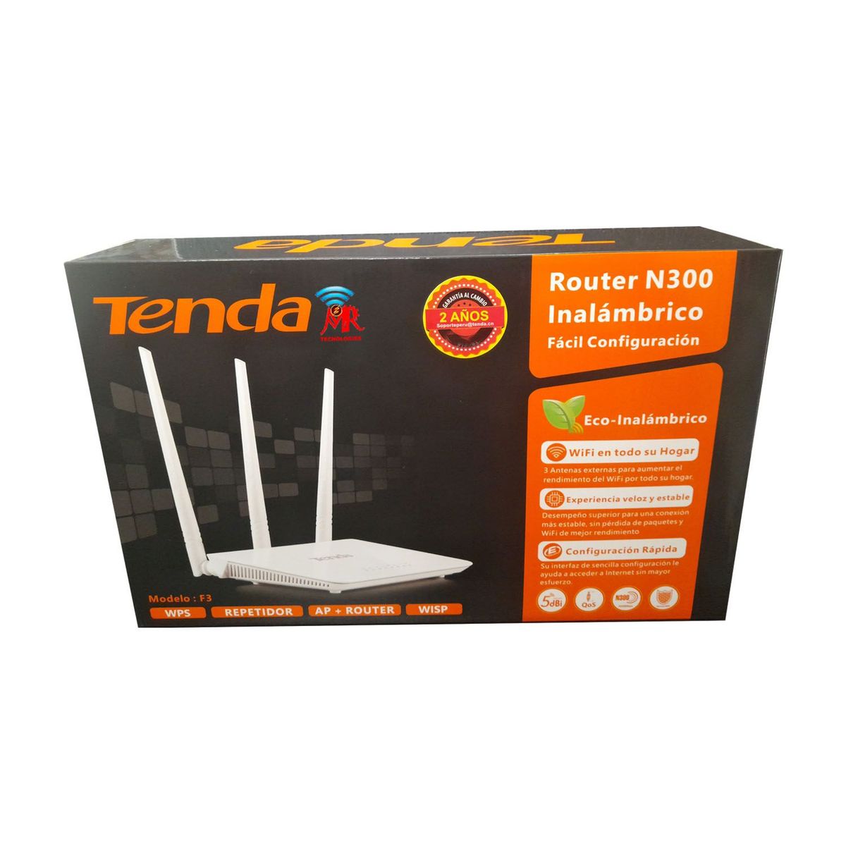 TENDA - Router Tenda F3 N300 Wps-repetidor- Aprouter-wisp