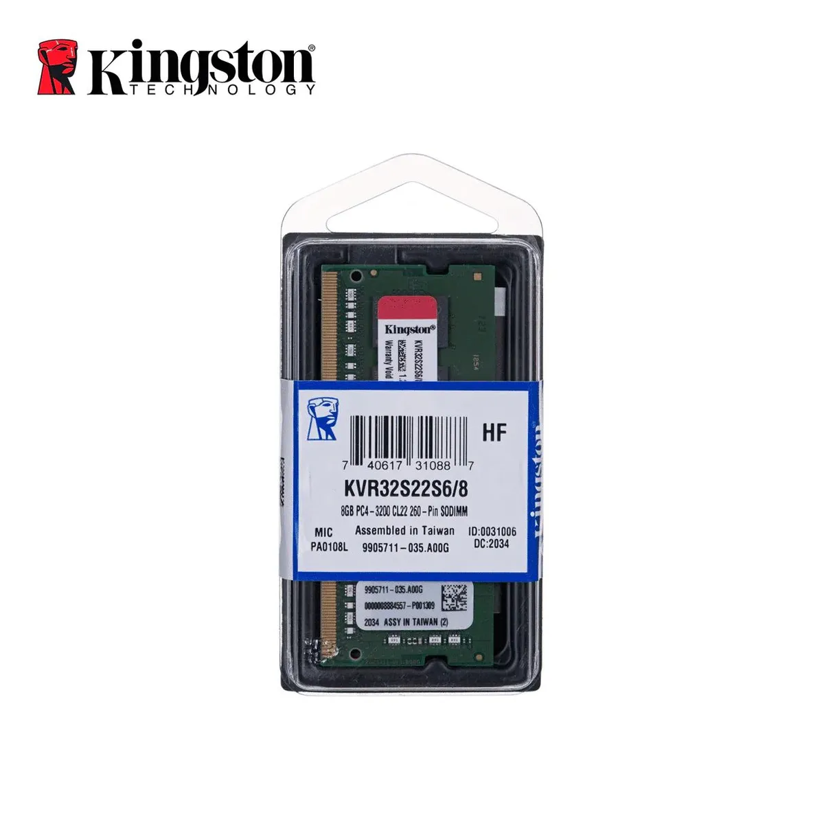 KINGSTON - memoria ram ddr4 8gb kingston 3200mhz