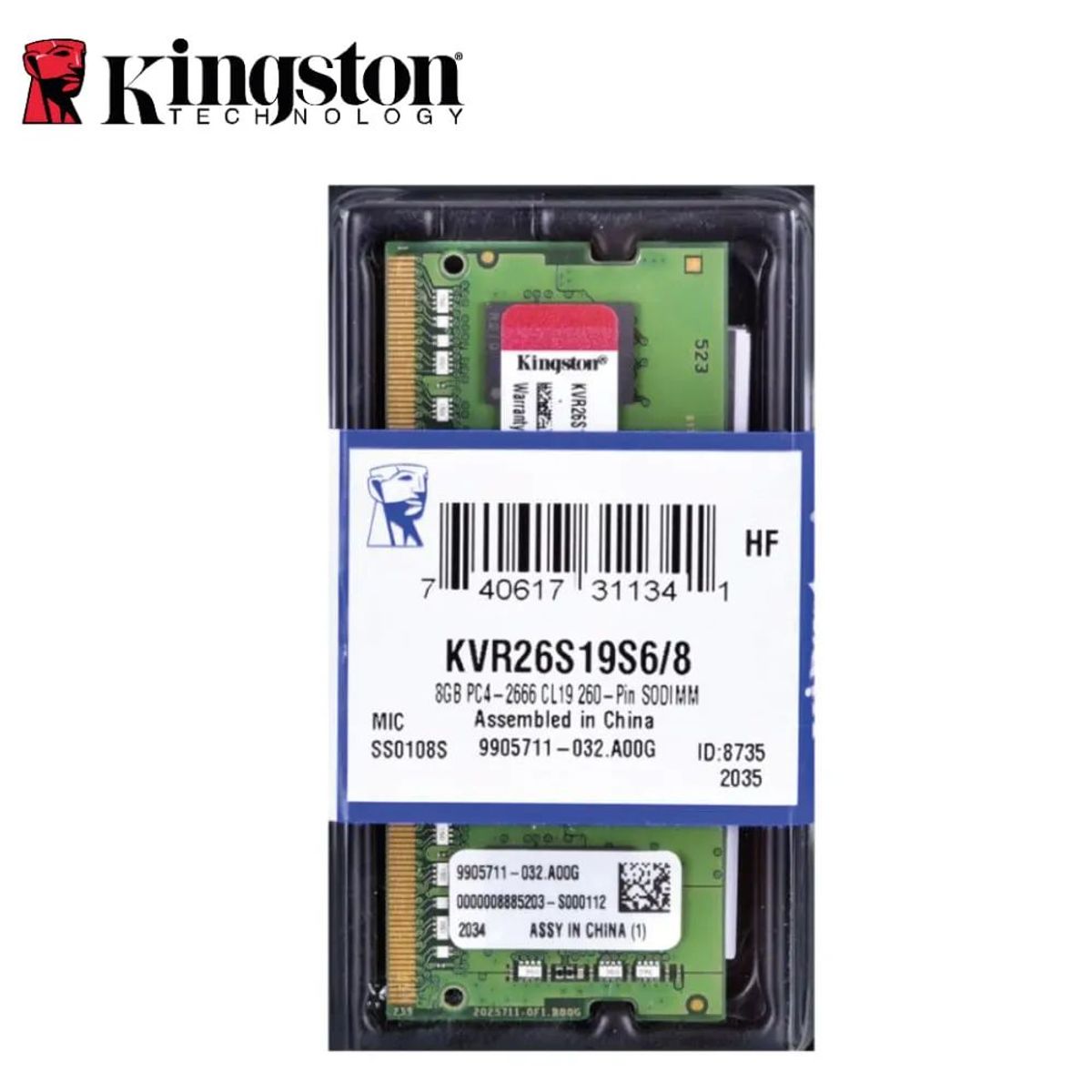 KINGSTON - memoria ram ddr4 8gb kingston 2666mhz LAPTOP