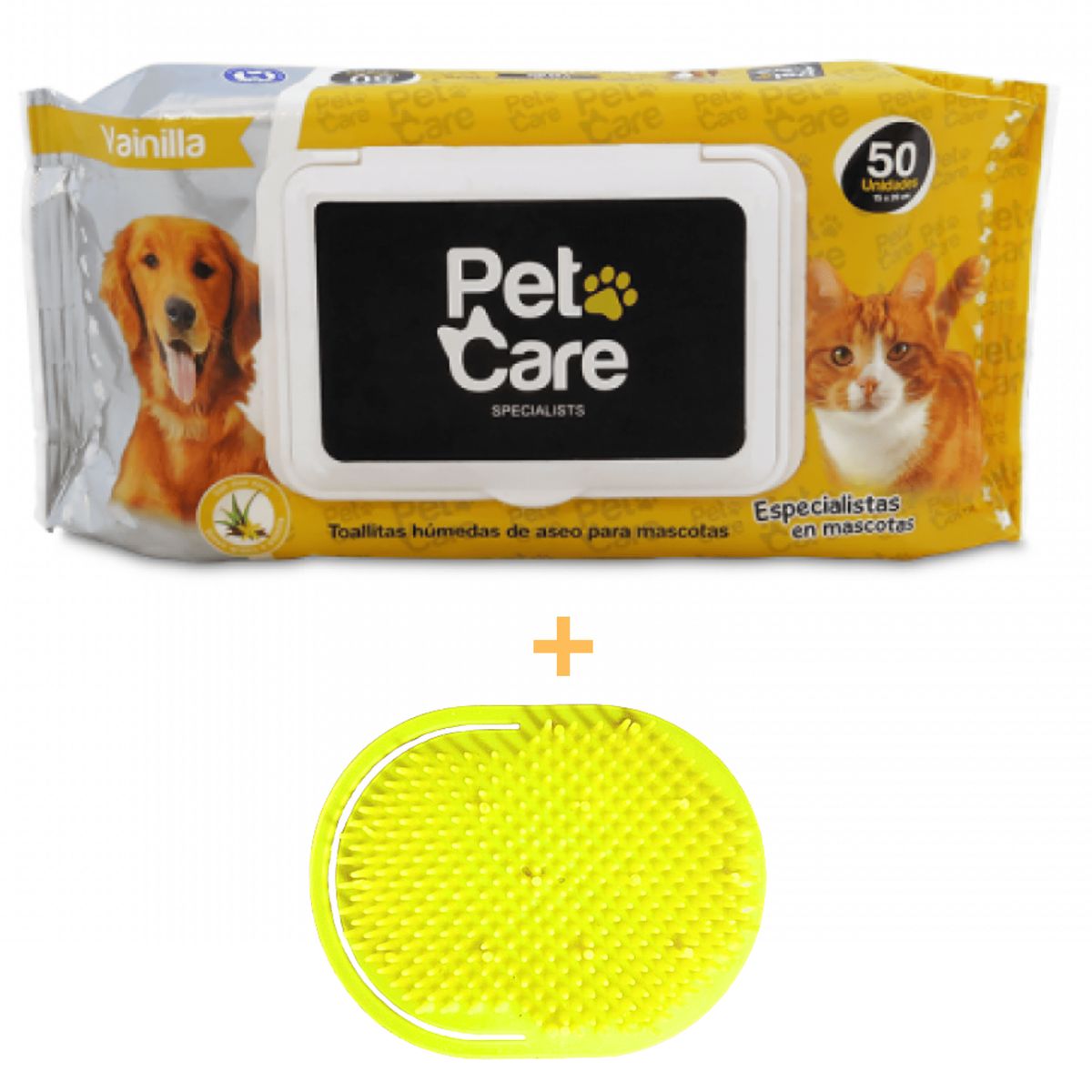 PET CARE - TOALLITAS HUMEDAS P-MASCOTA VAINILLA X 50U PACK PEINE
