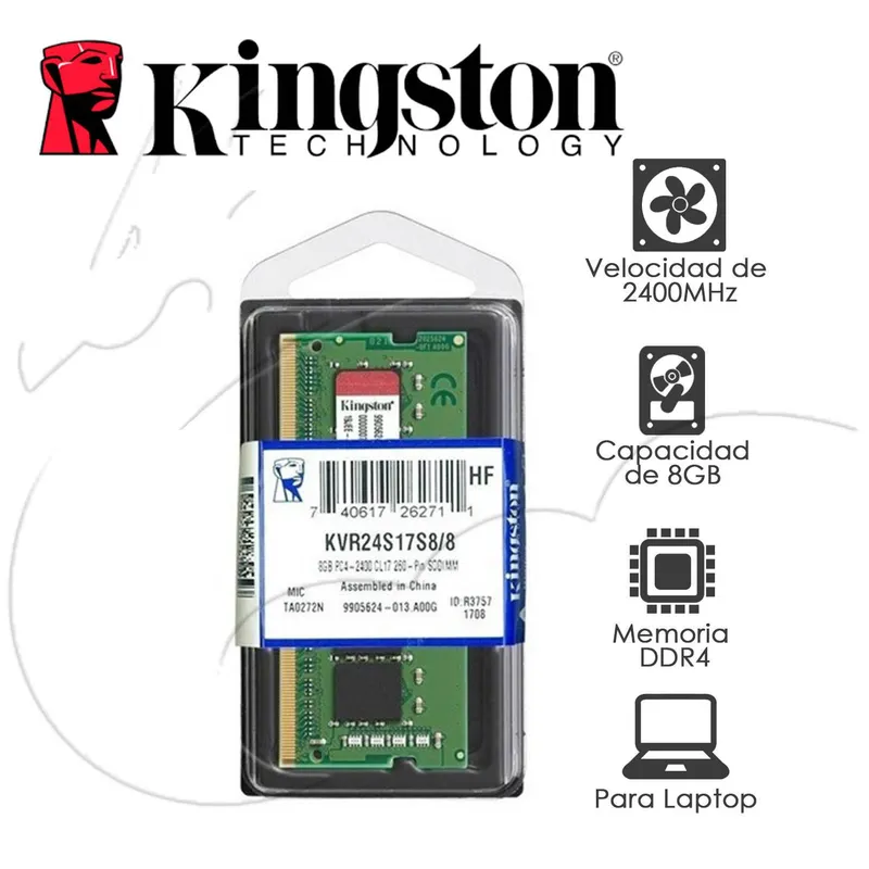 KINGSTON - memoria ram ddr4 8gb kingston 2400mhz LAPTOP