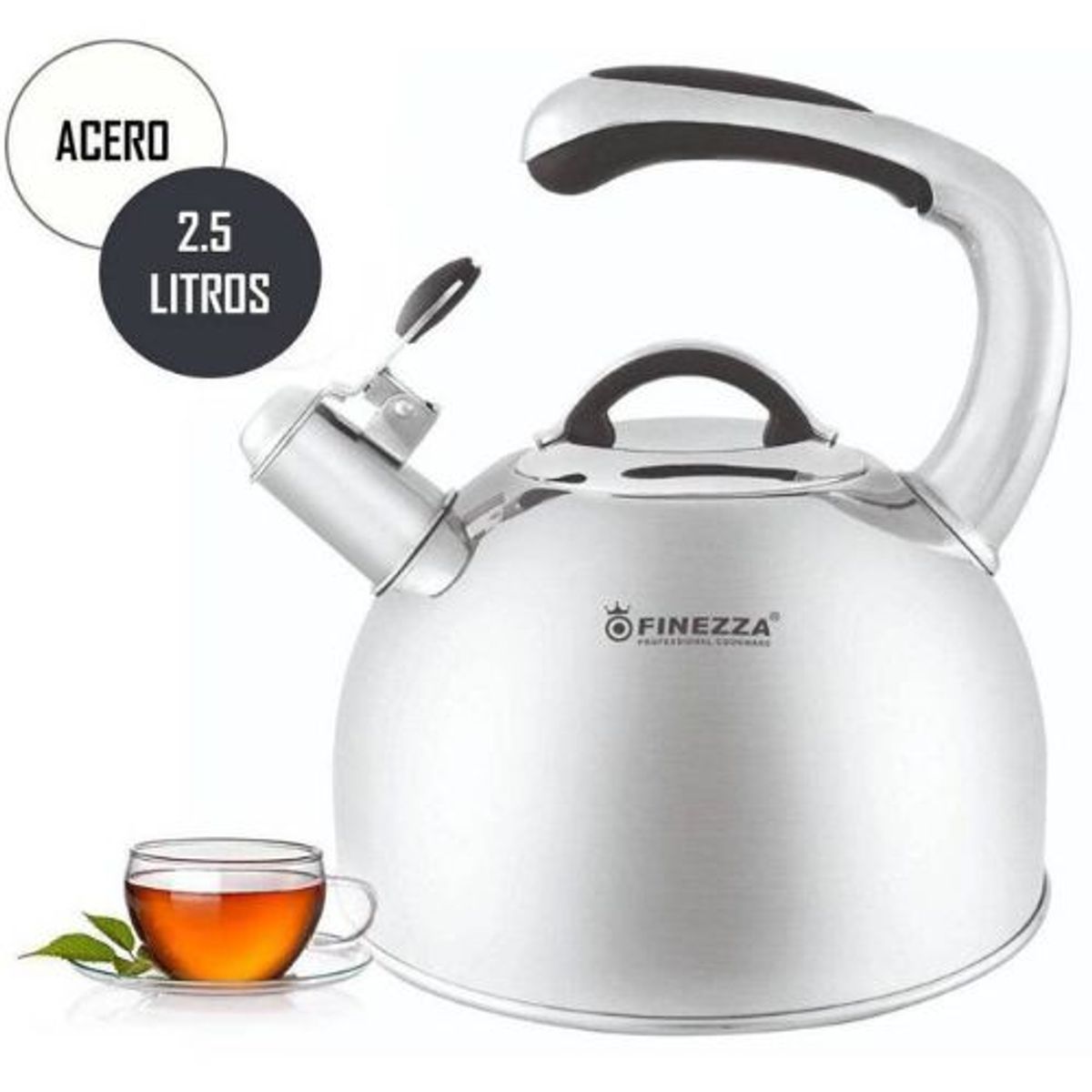 FINEZZA - Tetera de 2.5 lts Finezza FF-T0040 Acero Inox