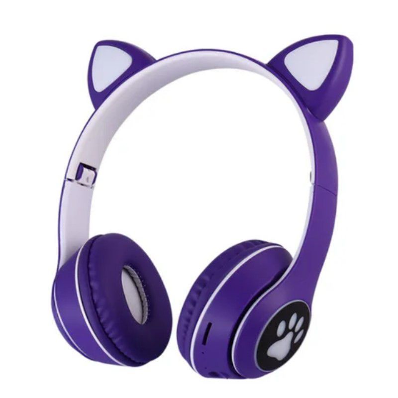GENERICO - Audifono Bluetooth Gato Con Microfono Morado Purpura