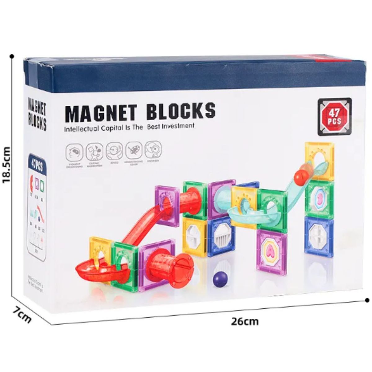GENERICO - Bloques magneticos de construccion para niños de 47 piezas