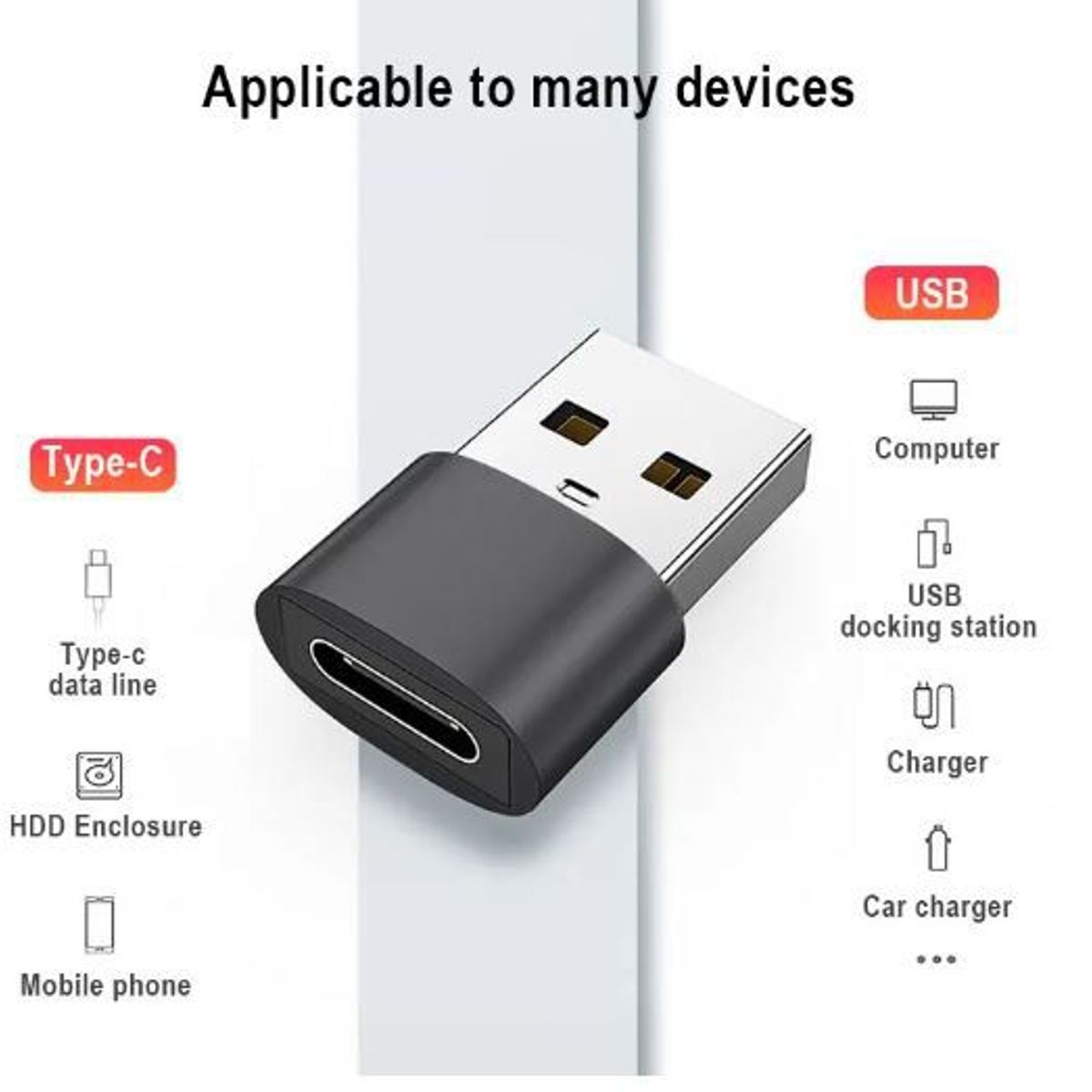 GENERICO - CONVERTIDOR USB TO TYPE - C