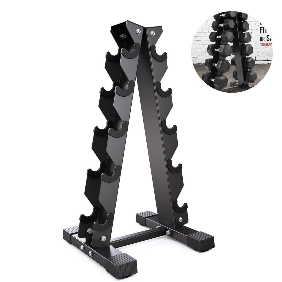 XTREME SPORT - Soporte de Mancuernas  de 5 pares Triangular