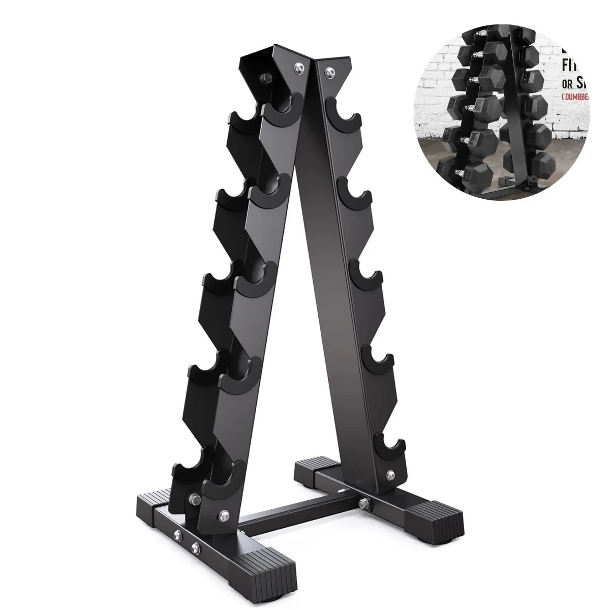 XTREME SPORT - Soporte de Mancuernas  de 5 pares Triangular