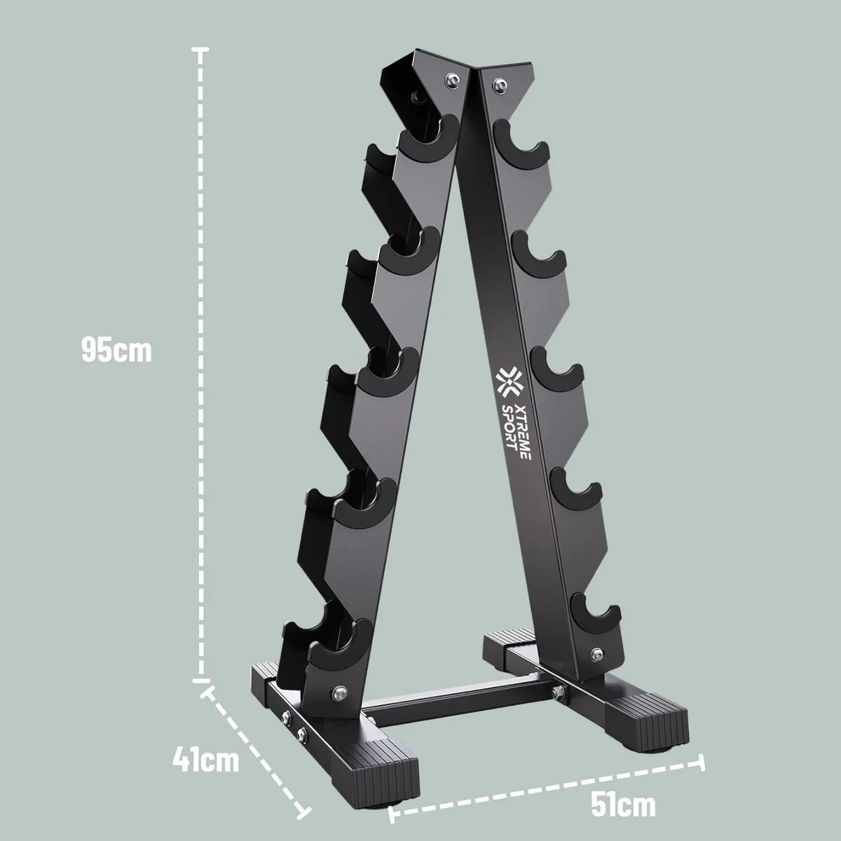 XTREME SPORT - Soporte de Mancuernas  de 5 pares Triangular
