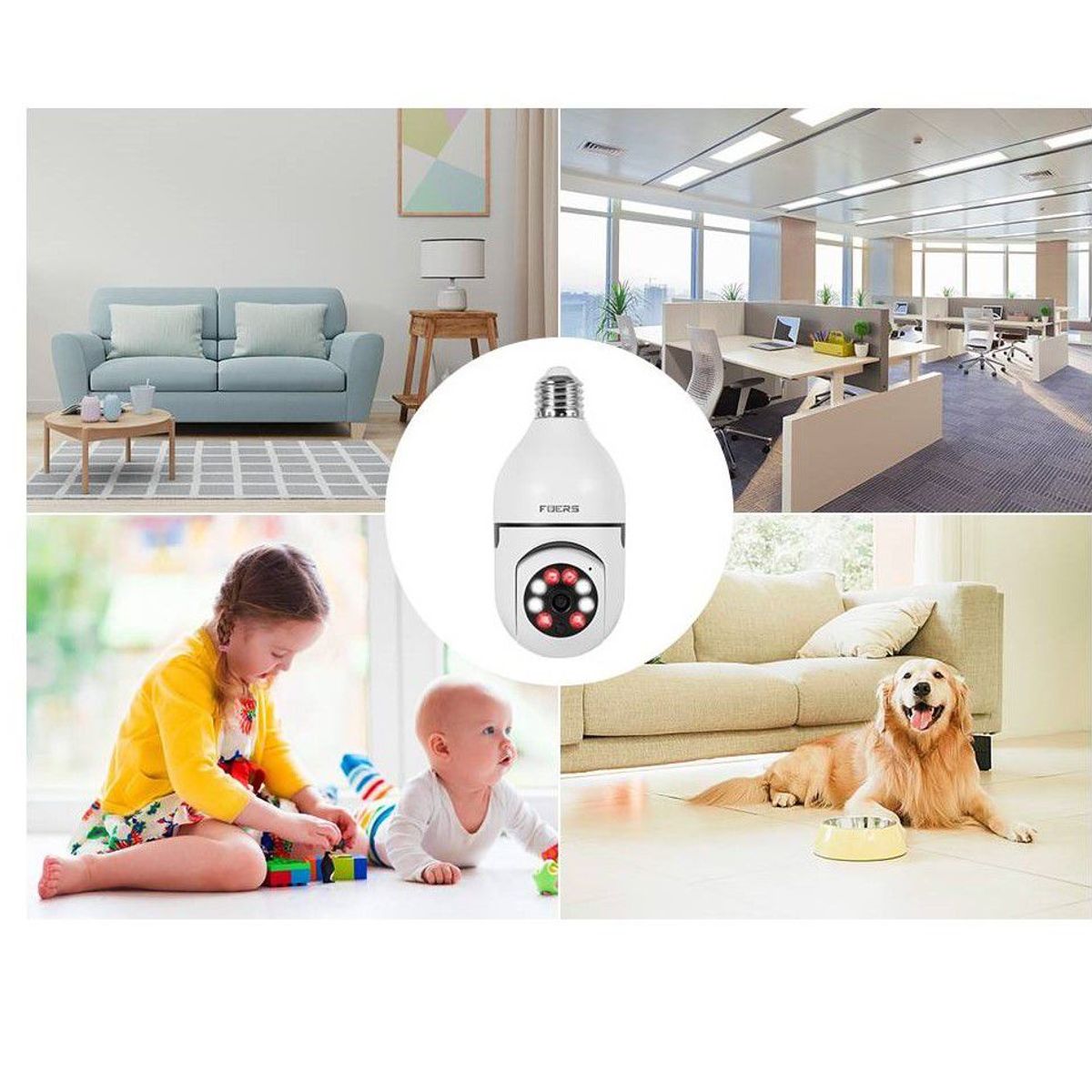 GENERICO - Cámara Tipo Foco Inteligente Wifi Con Vision Nocturna - Remota