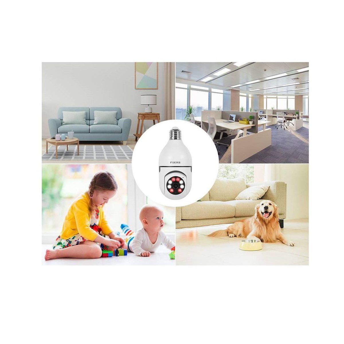 GENERICO - Cámara Tipo Foco Inteligente Wifi Con Vision Nocturna - Remota