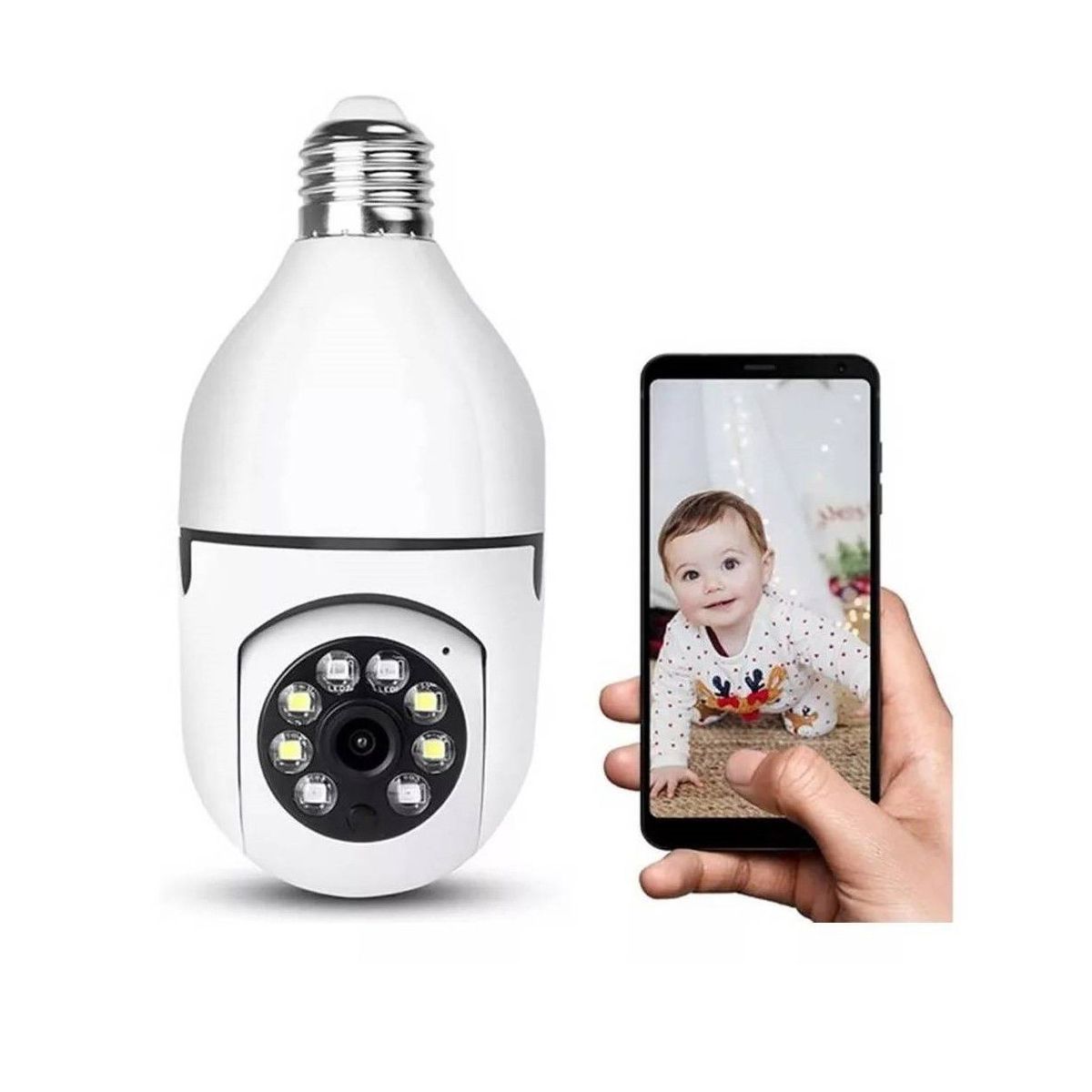 GENERICO - Cámara Tipo Foco Inteligente Wifi Con Vision Nocturna - Remota