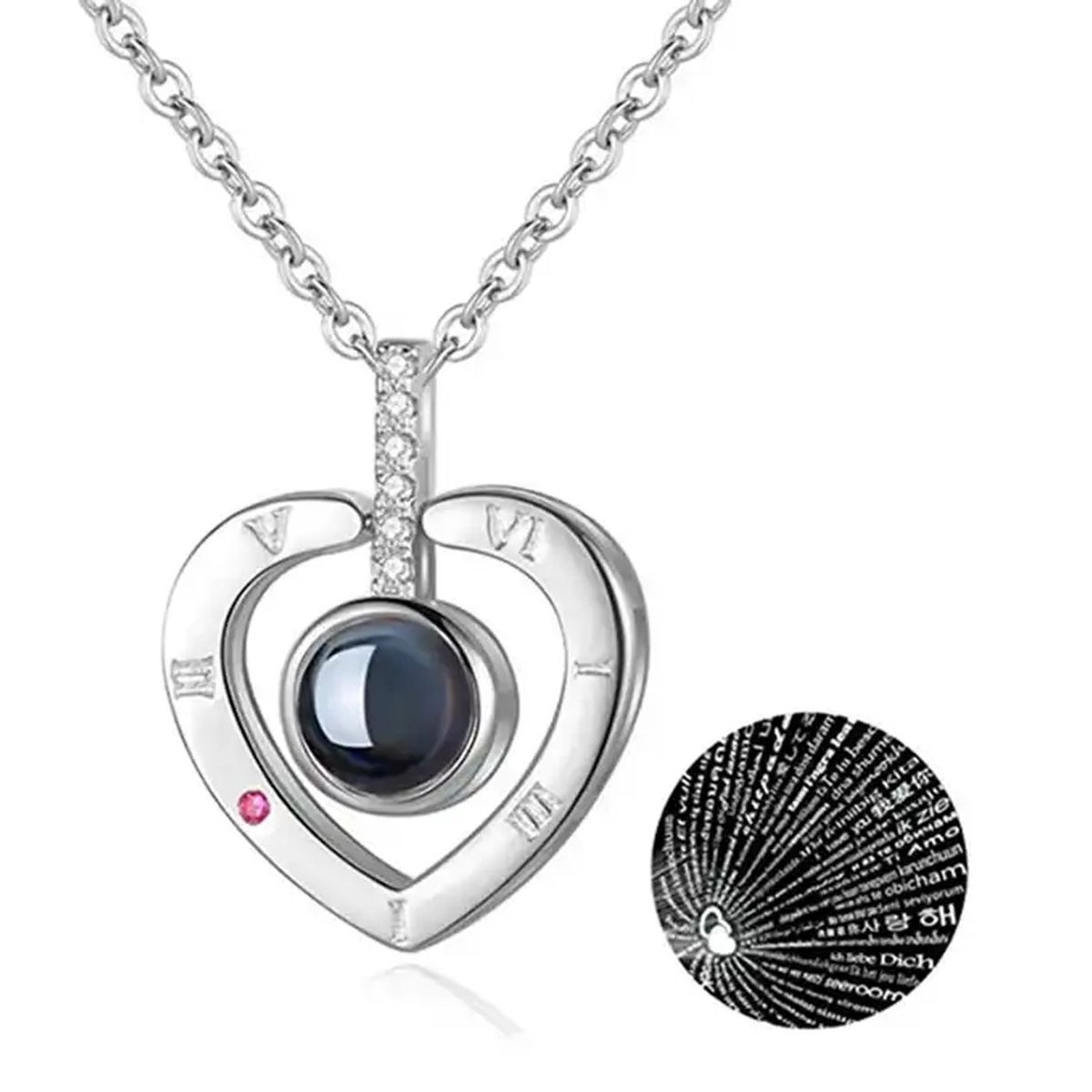 GENERICO - Collar para mujer Proyecta En 100 Idiomas Te Amo Regalo Kawai