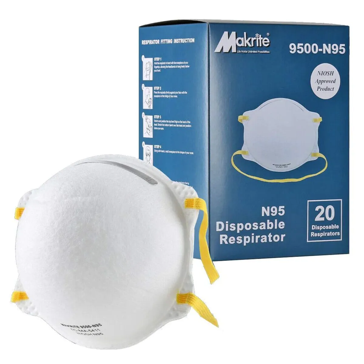 GENERICO - RESPIRADOR MAKRITE NIOSH N95 (CAJA X 20 UND)