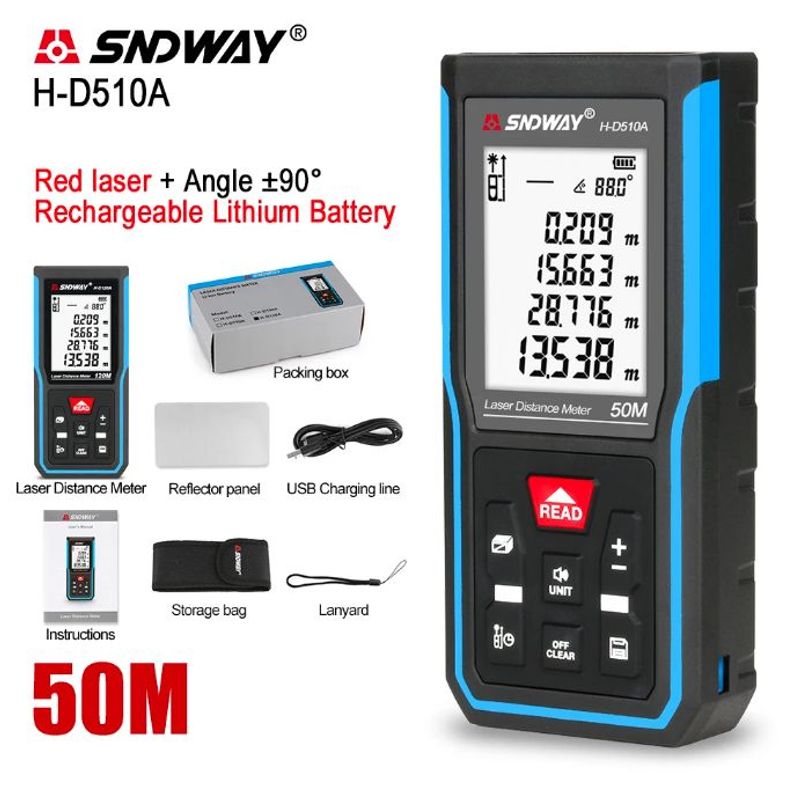 SNDWAY - WINCHA LASER SNDWAY MODELO H-D510A -50M.