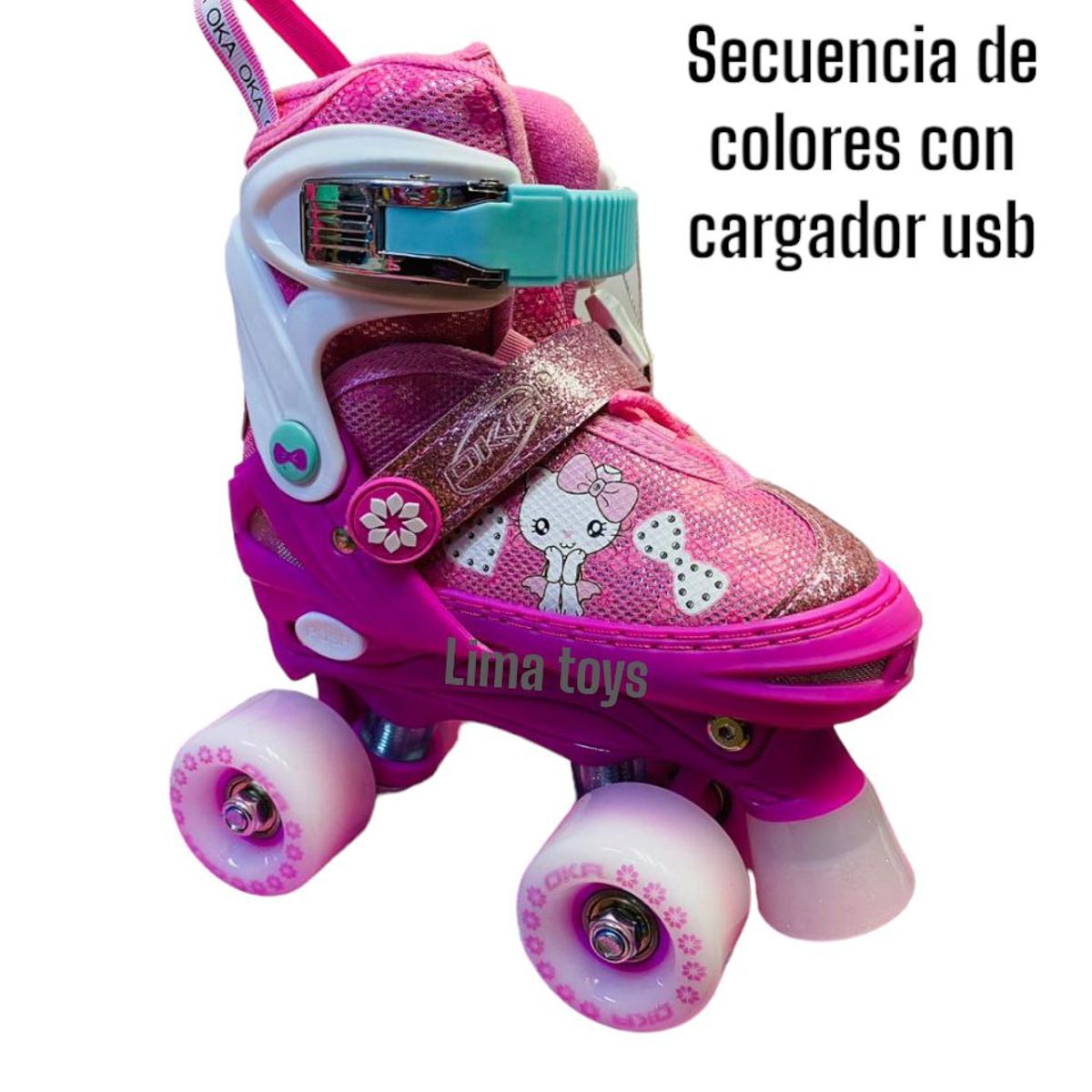 OKA - PATIN 4 RUEDAS OKA NINA CON LUCES TALLA M