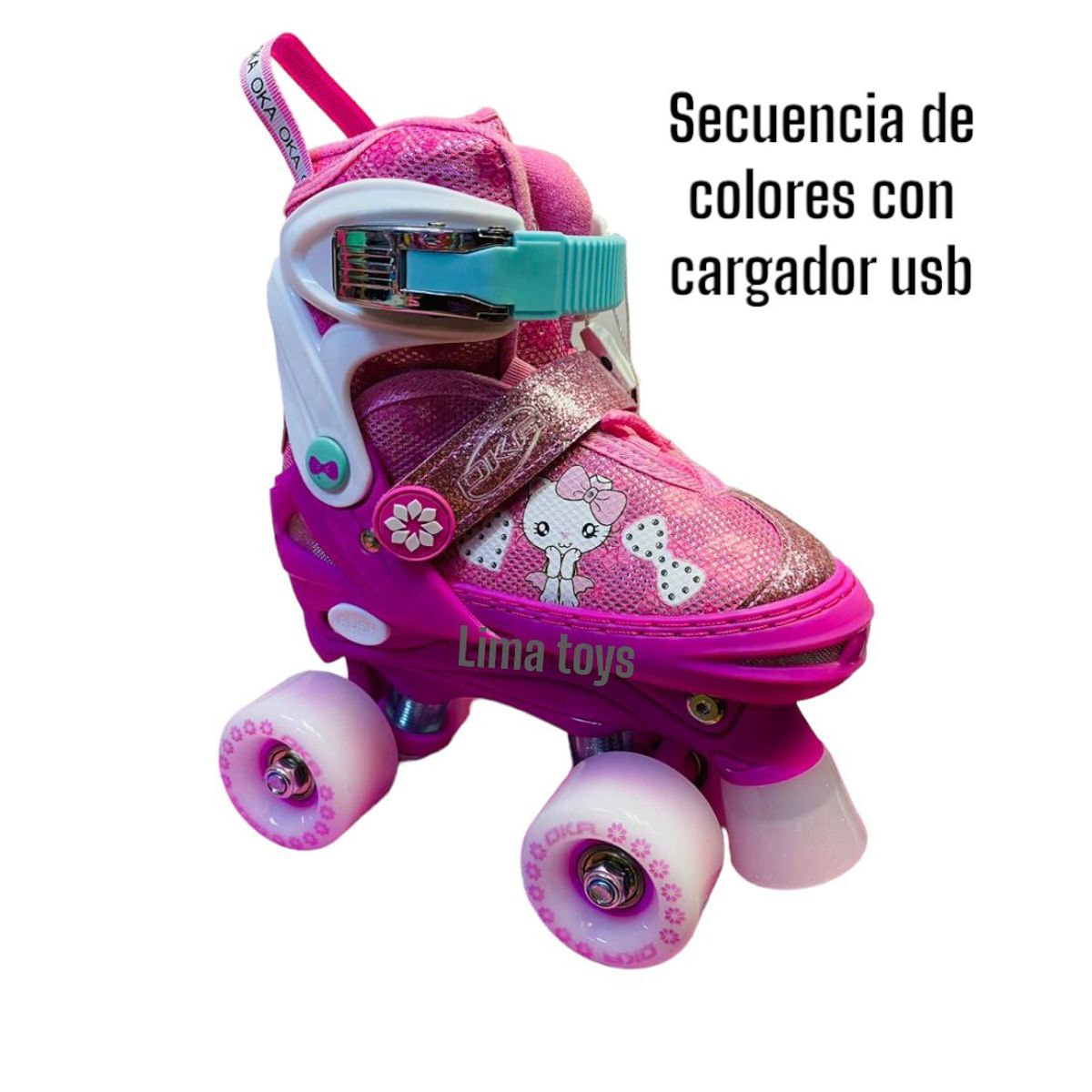 OKA - PATIN 4 RUEDAS OKA NINA CON LUCES TALLA M