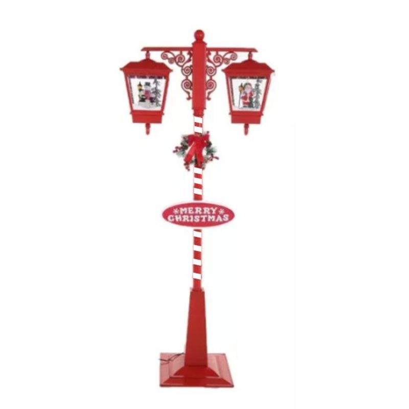 GENERICO - Farol navideño DOBLE musical color ROJO
