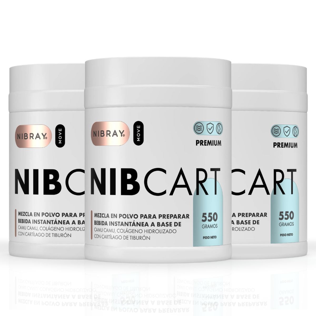 NIBRAY - Colágeno con Cartilago de Tiburon Pack 3 Potes Nibcart Premium