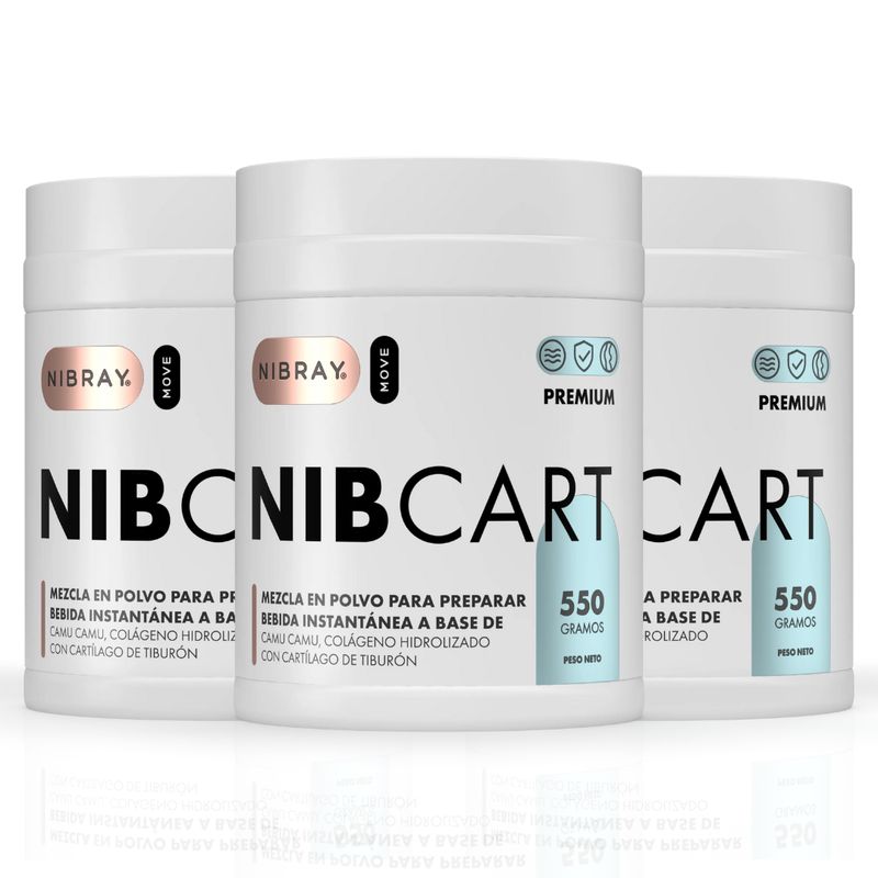 NIBRAY - Colágeno con Cartilago de Tiburon Pack 3 Potes Nibcart Premium