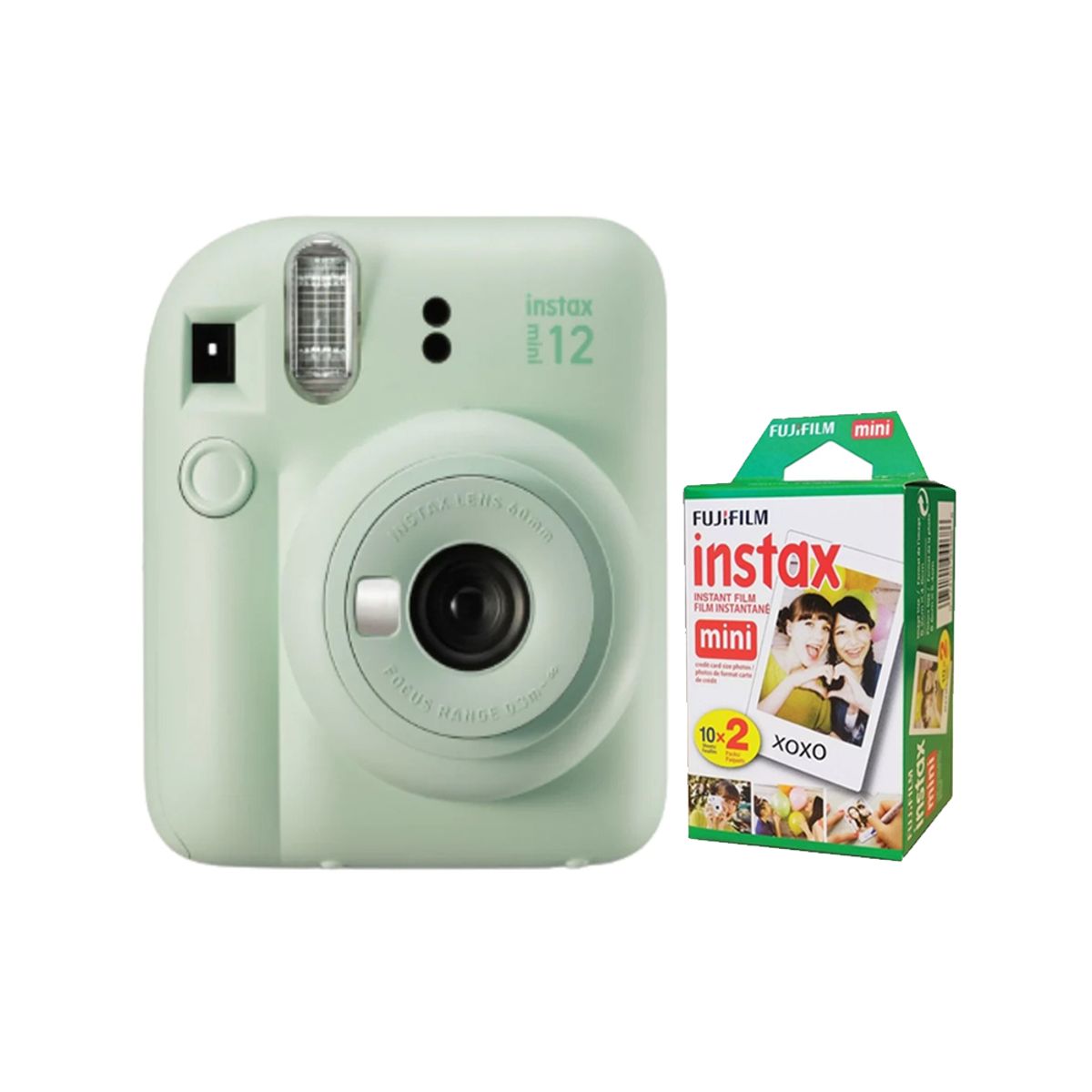 FUJIFILM - Camara  Fujifilm Instax Mini 12 Verde Menta+Pack de Pelicula x20.