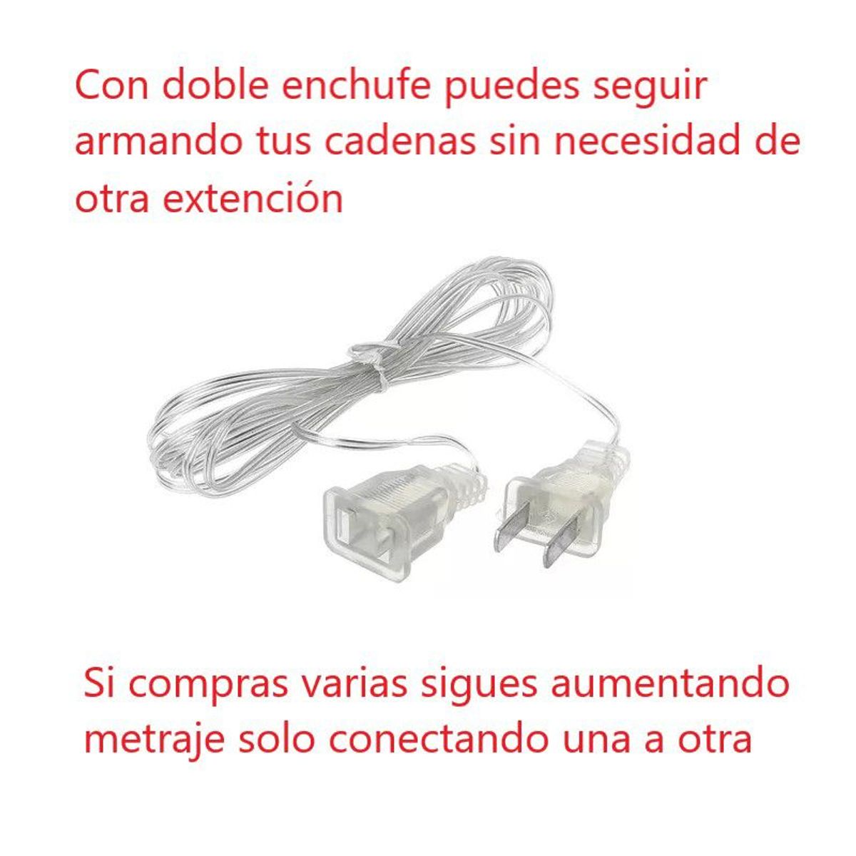 GENERICO - Pack 2 Cortina 5m Luces Led Decoración Navidad Cálida Extensible