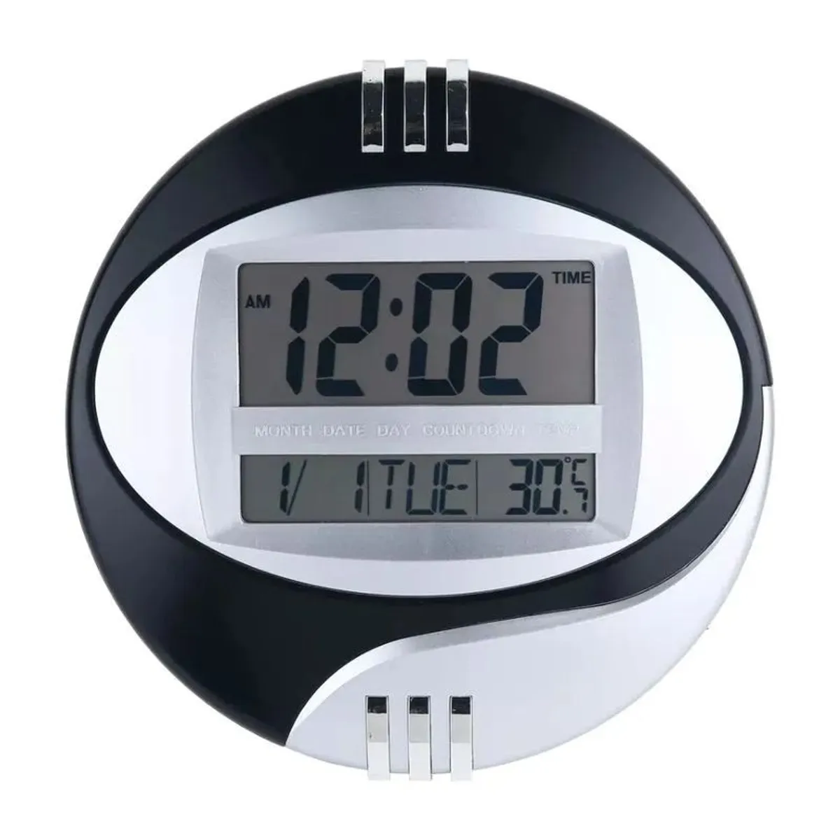 GENERICO - Reloj De Pared LCD con Calendario y Temperatura Ambiente