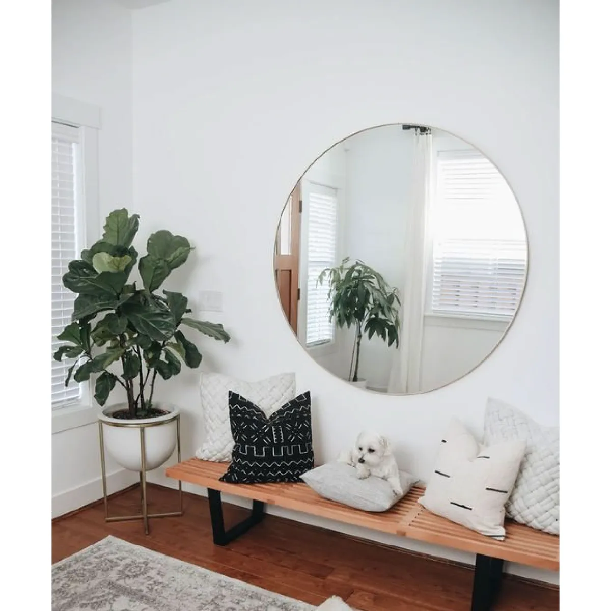 LUMINAR BRILLO & LUZ - Espejo circular de 90cm con borde pulido