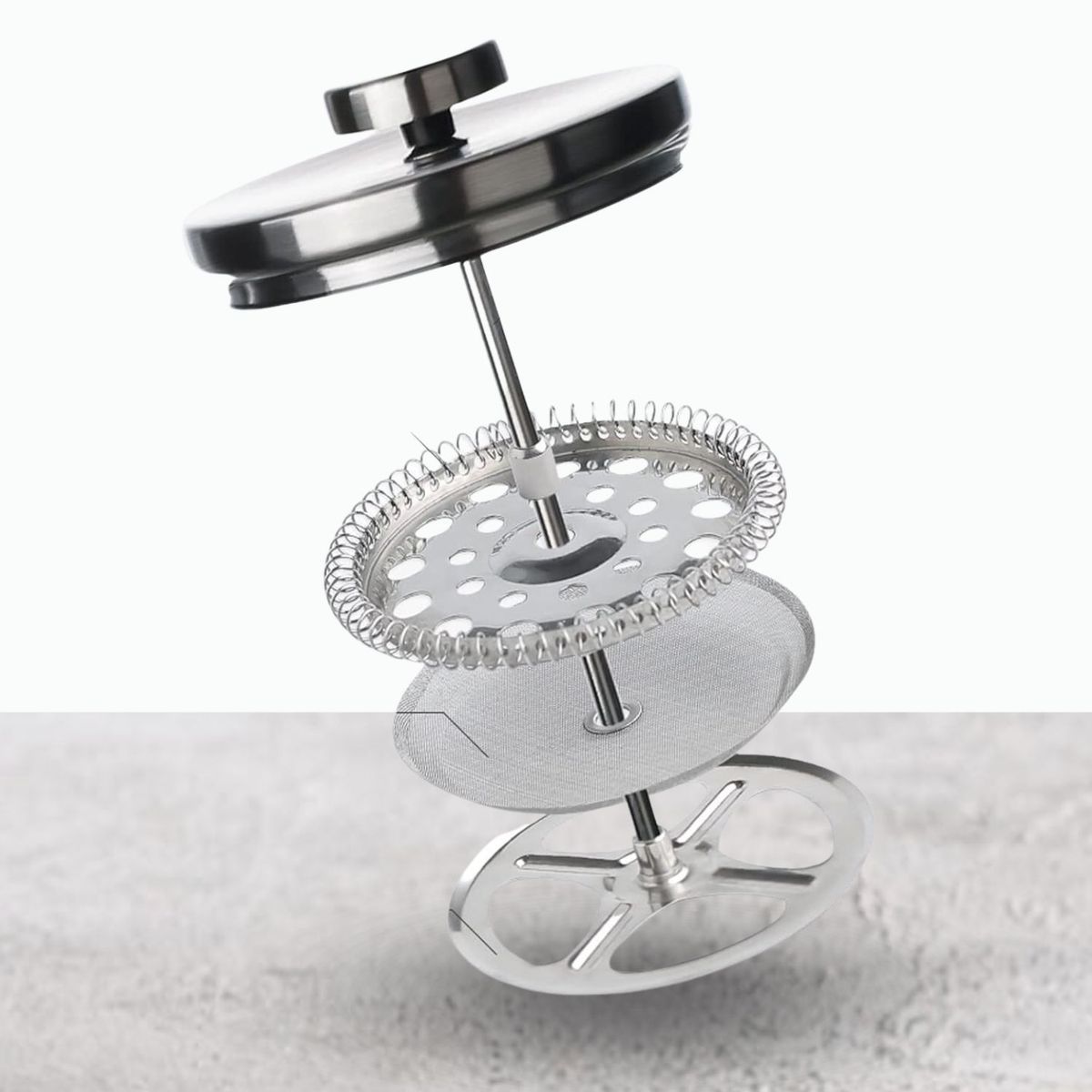 GENERICO - Cafetera de Prensa Francesa de Acero Inoxidable de 1 litro