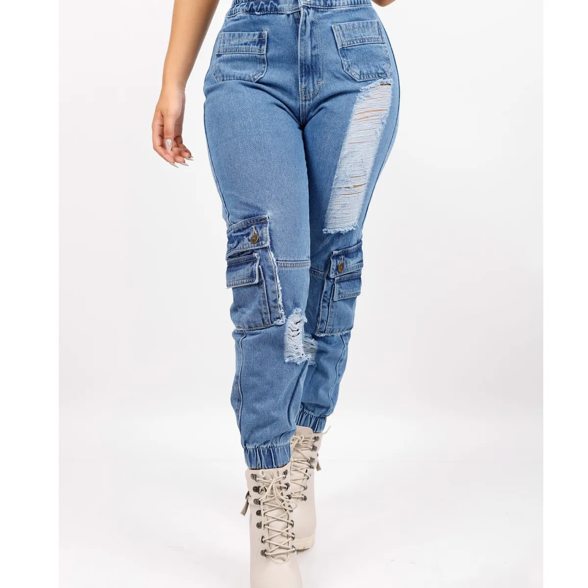 BENCUS JEANS - Pantalón Jeans Jogger Cargo Mujer