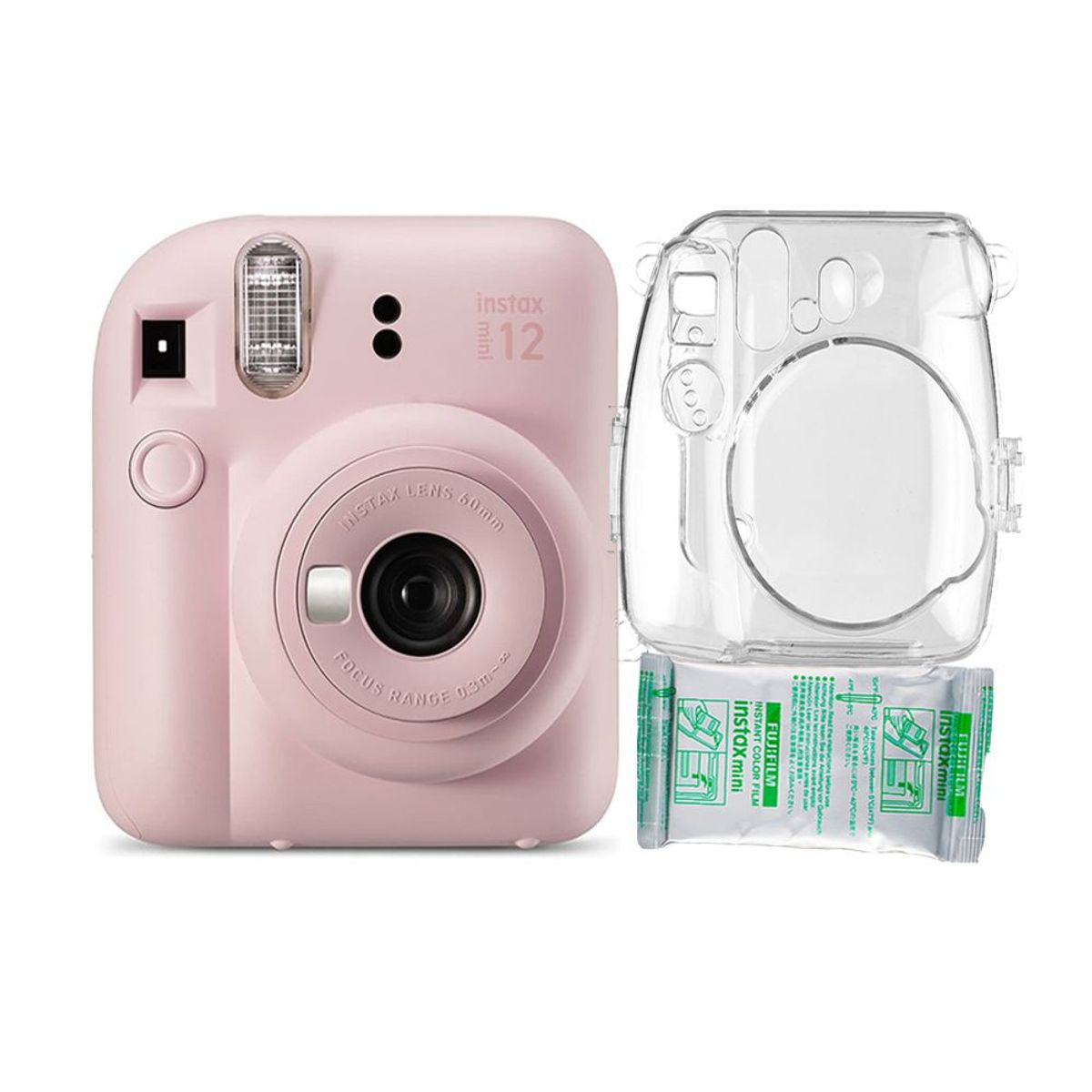 FUJIFILM - Camara  Fujifilm Instax Mini 12 Rosado Flor+Estuche Transpa+Pelix10.