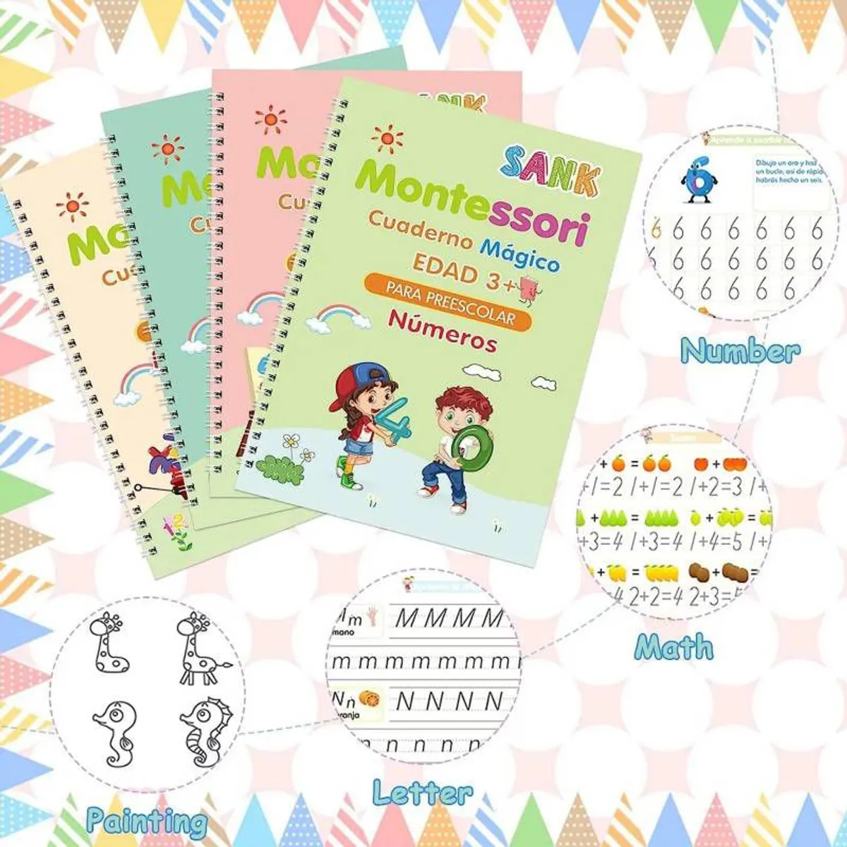 GENERICO - CUADERNO DE CALIGRAFÌA MONTESSORI REUTILIZABLEA