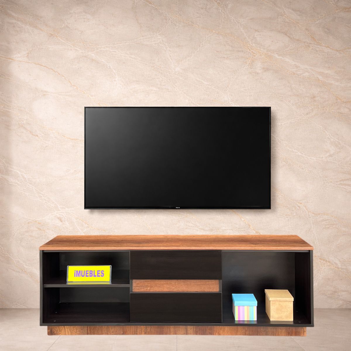 TEMEL - Mueble TV Centro Entretenimiento Aparador Melamina
