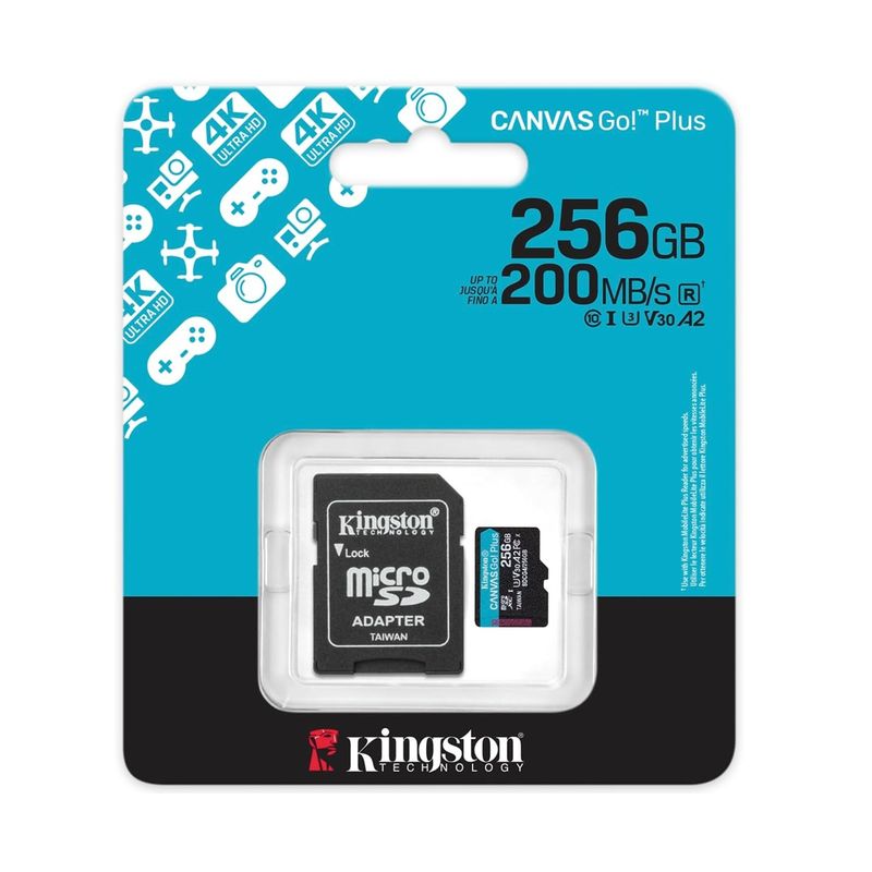 KINGSTON - Memoria Micro SD Kingston CANVAS 256GB Go Plus 200MBs
