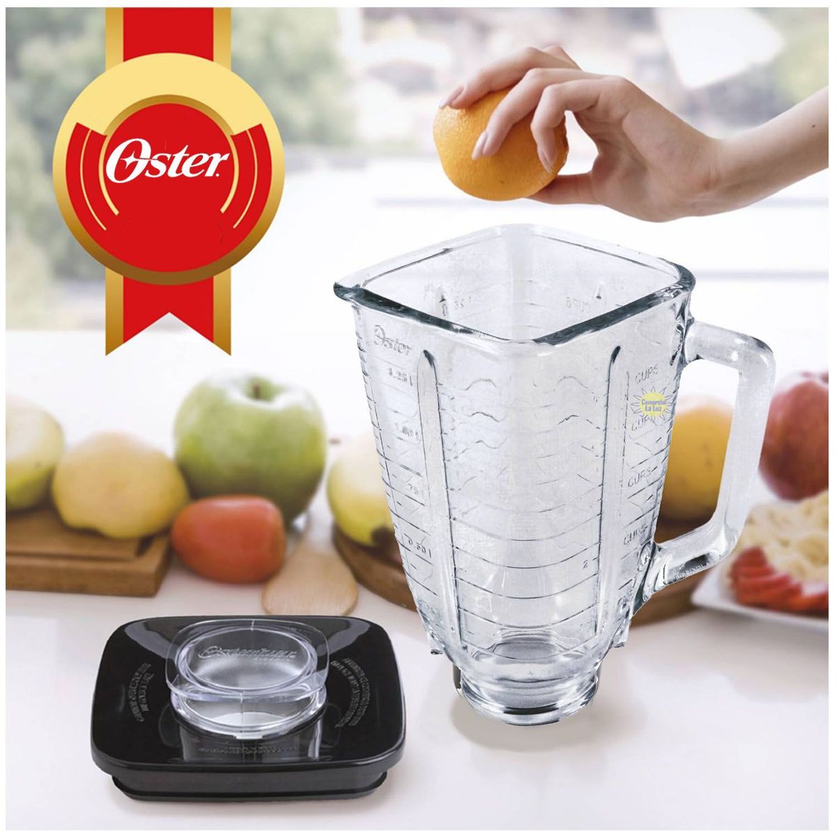 OSTER - Vaso Oster Pyrex Cuadrado Clásico con Tapa
