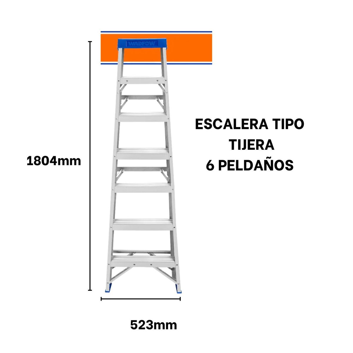 GENERICO - Escalera tipo Tijera 6 peldaños soporta 150 Kg Wadfow