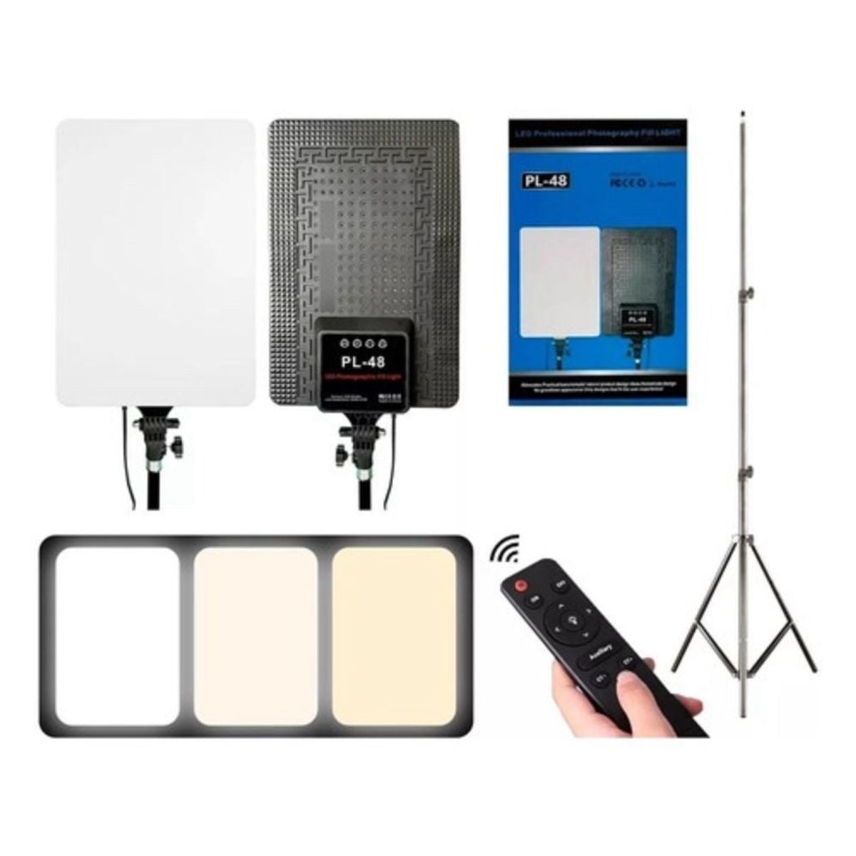 GENERICO - Luces Led Fotografia Iluminación Profesional 40x28 cm  Tripode