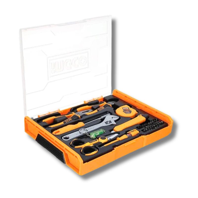INGCO TOOLS - SET ORGANIZADOR INGCO + 29 HERRAMIENTAS MANUALES BÁSICAS