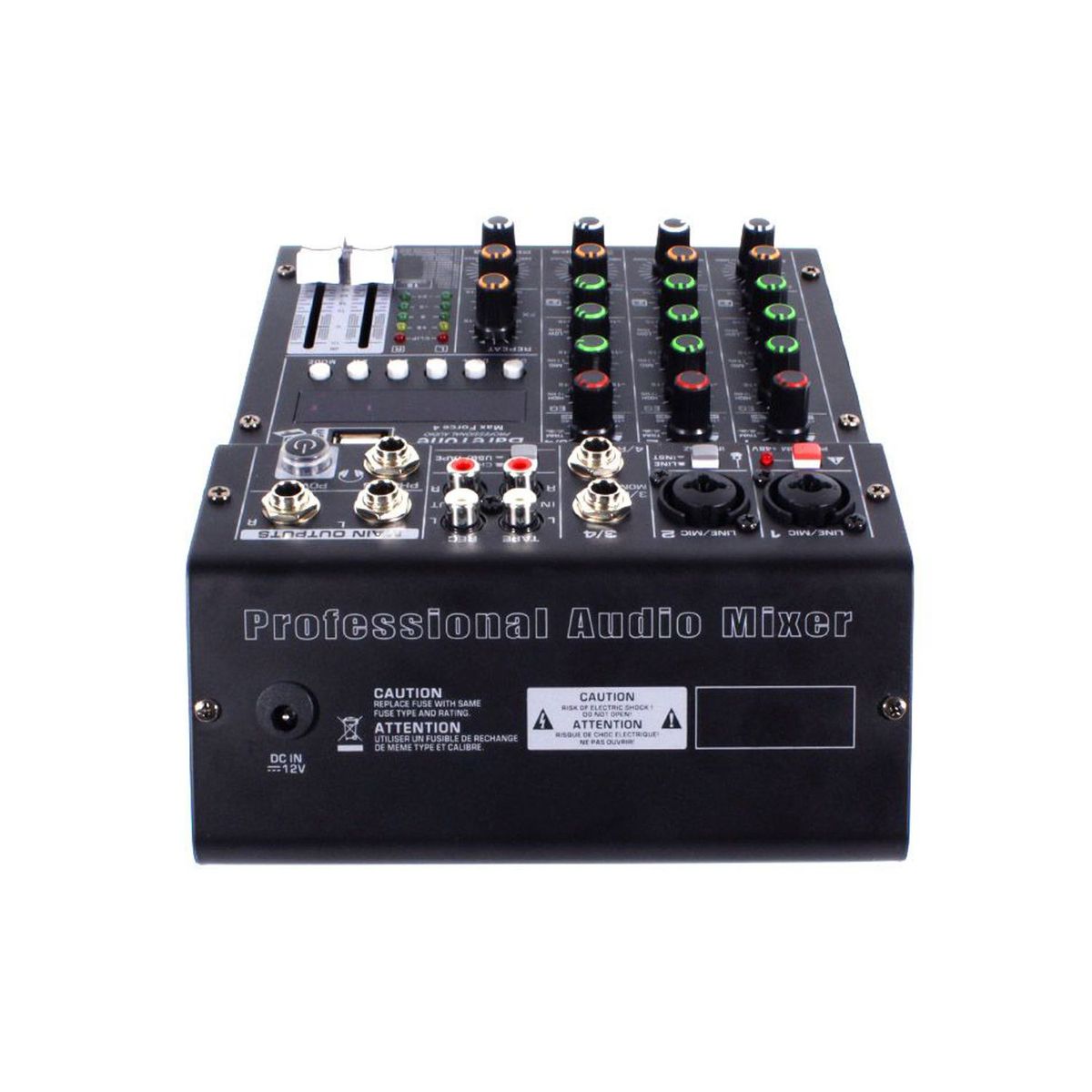 BARETONE - Mezcladora de audio Baretone MAX_FORCE _4 canales 3 salidas