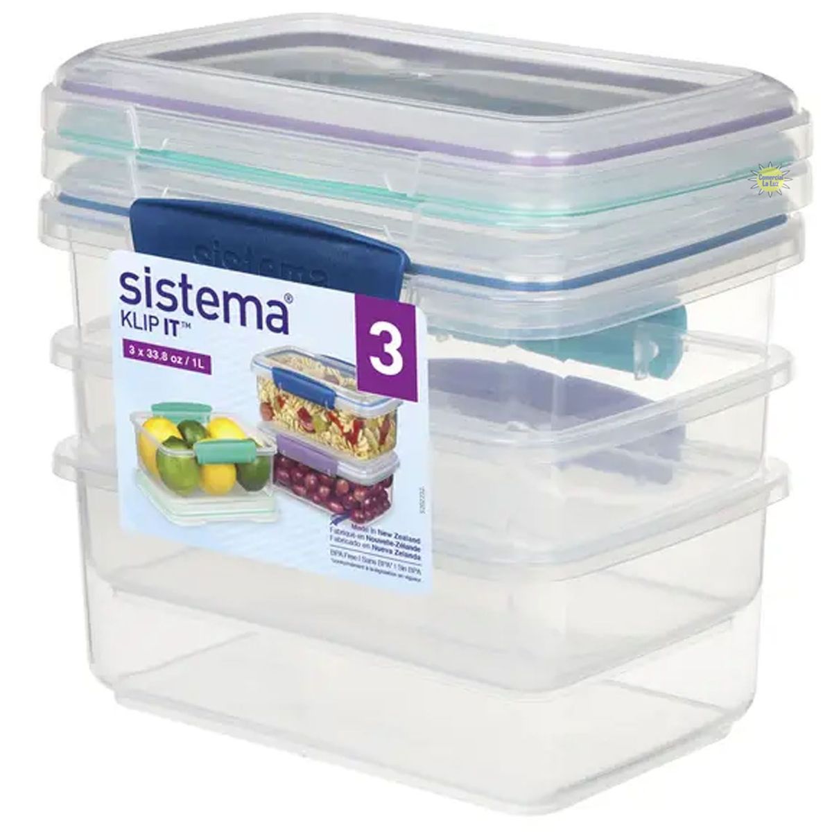 SISTEMA - Kit de 3 contenedores para almacenamiento de alimentos Sistema KLIP IT