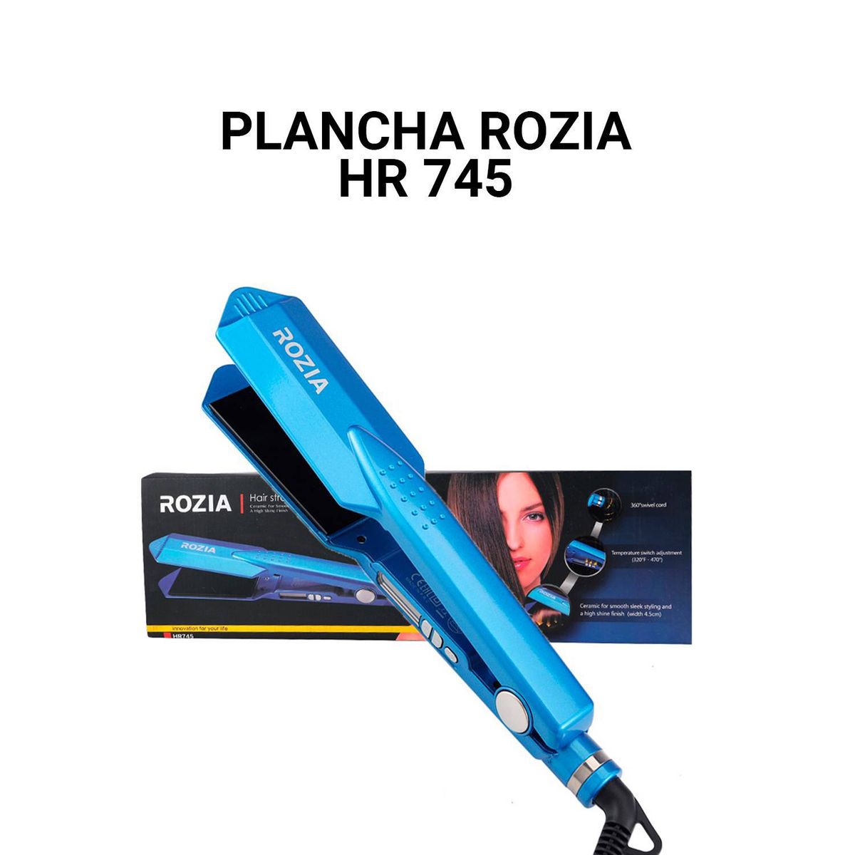 OEM - Plancha Laceador Rozia Para Cabello Digital Hasta 440°F