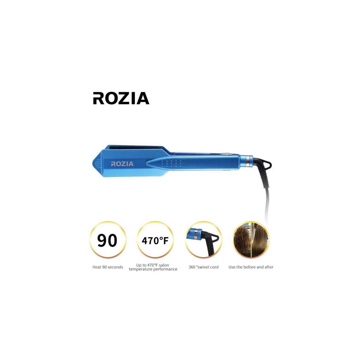 OEM - Plancha Laceador Rozia Para Cabello Digital Hasta 440°F