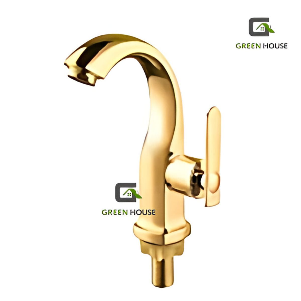 GENERICO - CAÑO LAVATORIO DORADO BRILLANTE MODELO CISNE 20CM