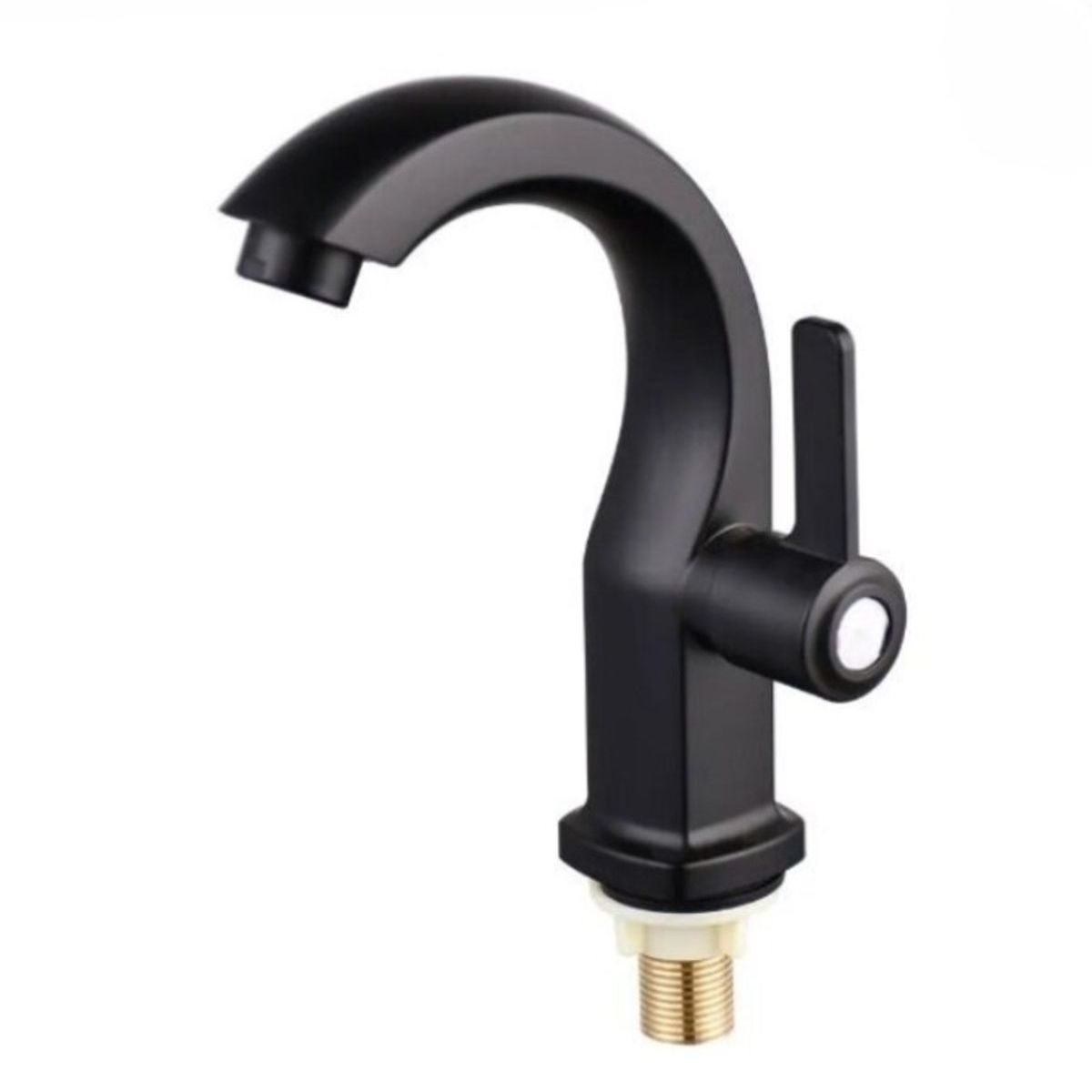 GENERICO - CAÑO LAVATORIO NEGRO MATE MODELO CISNE 20CM