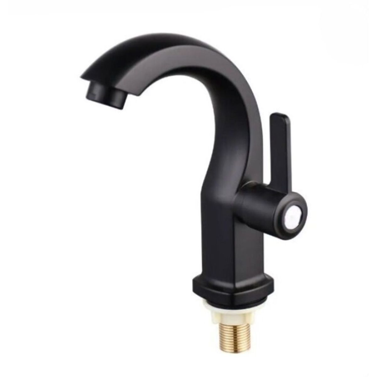 GENERICO - CAÑO LAVATORIO NEGRO MATE MODELO CISNE 20CM